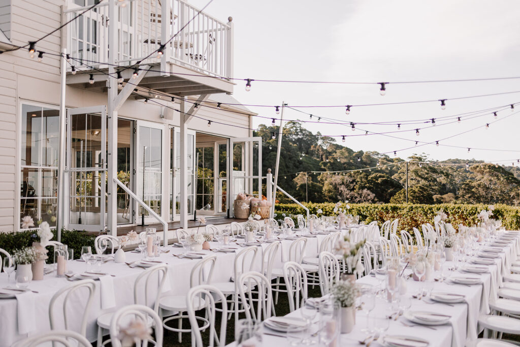 outdoor reception at Maleny manor, Sunshine Coast wedding venue